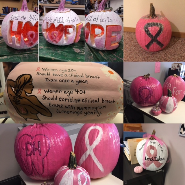 Start Seeing Pink Initiative - decorated pumpkins